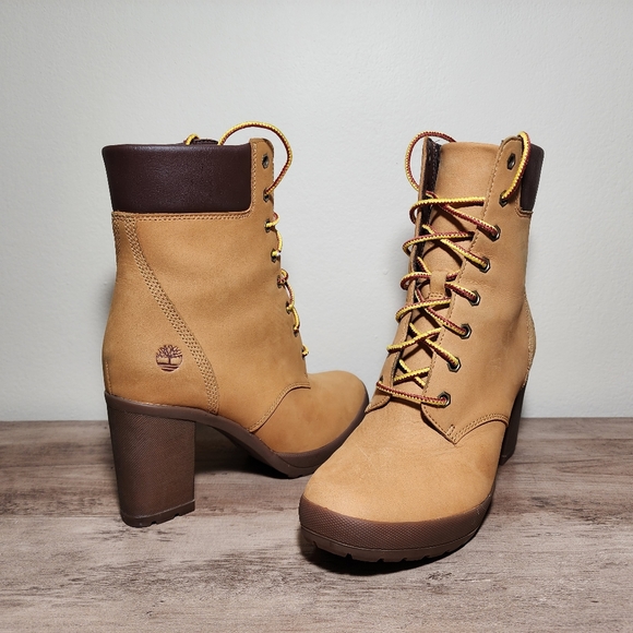 Timberland Shoes - Timberland Camdale Ankle Boots Wheat Tan Chunky Wedge Heel A1SEE Women's Size 8
